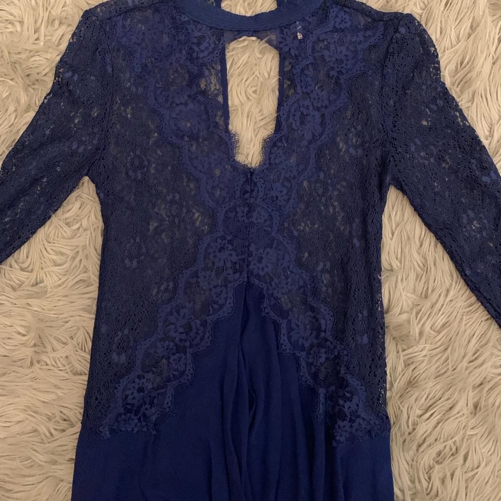 COPY - FREE PEOPLE Royal Blue Lace Dress Small